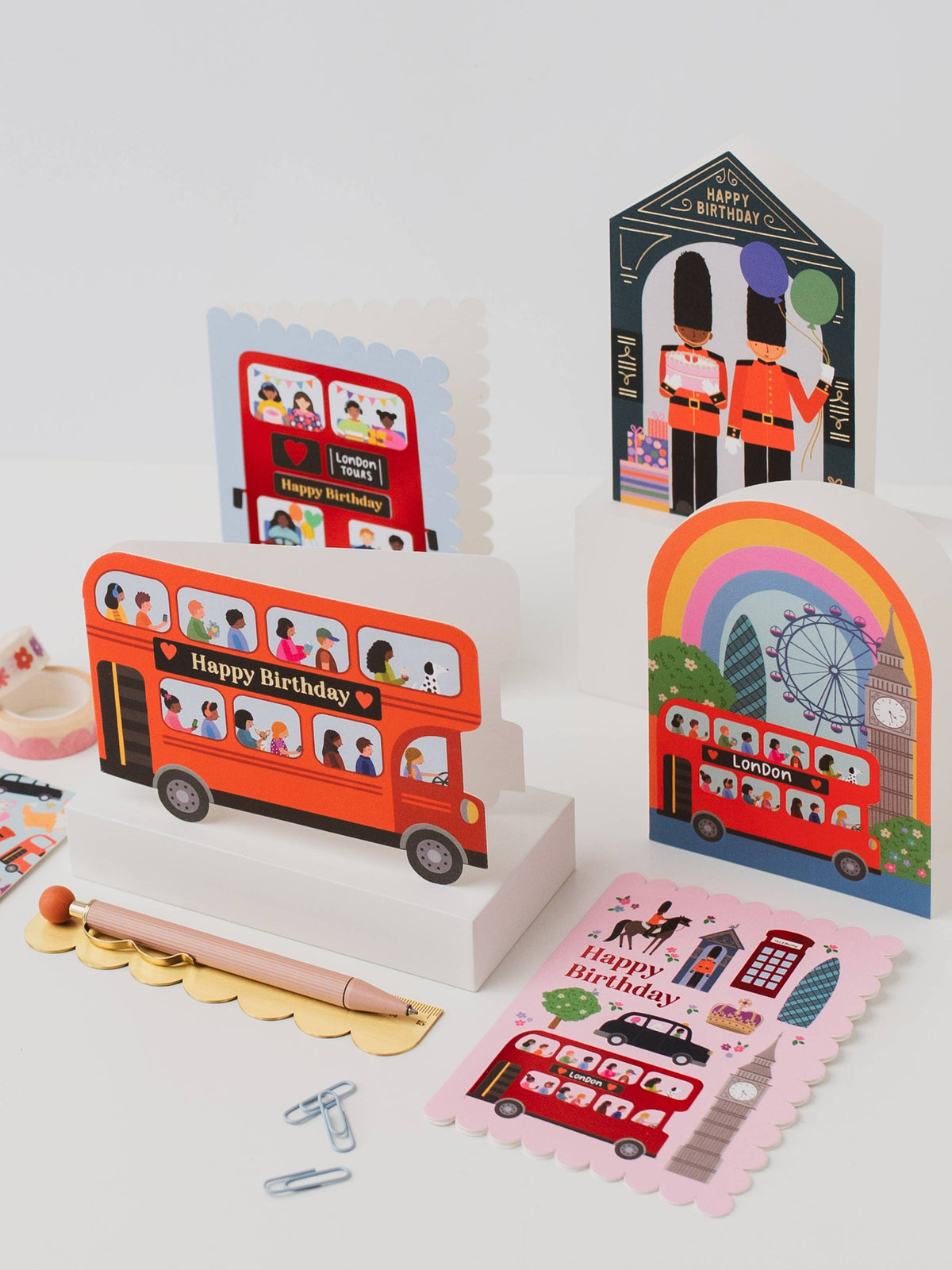 London Bus Die-Cut Birthday Card