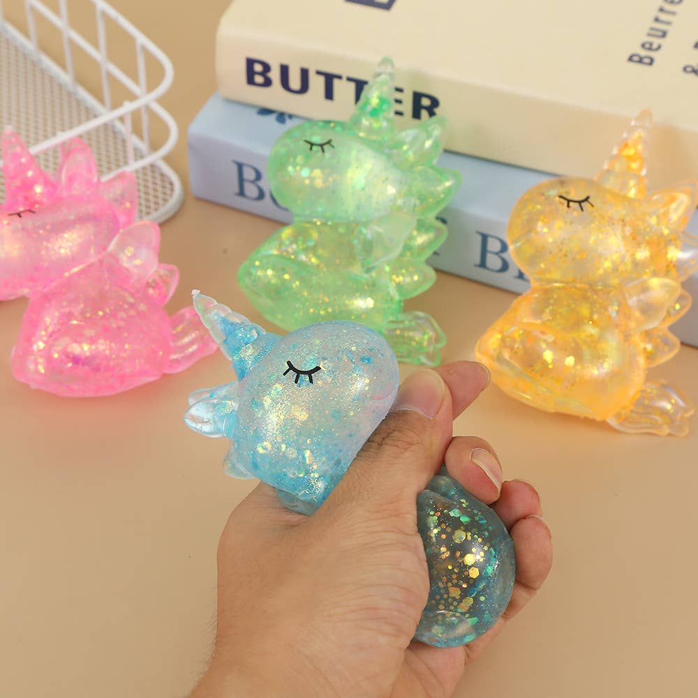 Maltose Glitter unicorn squishy toy-Random Color