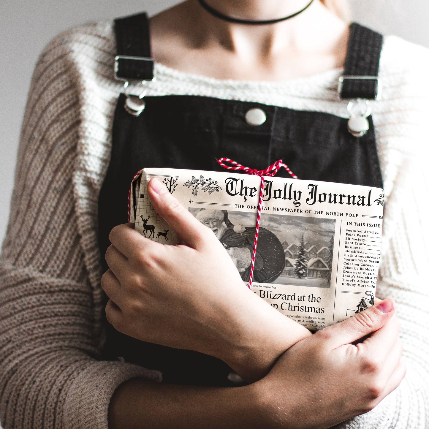 4pk Christmas Newspaper Gift Wrap Sheets - The Jolly Journal