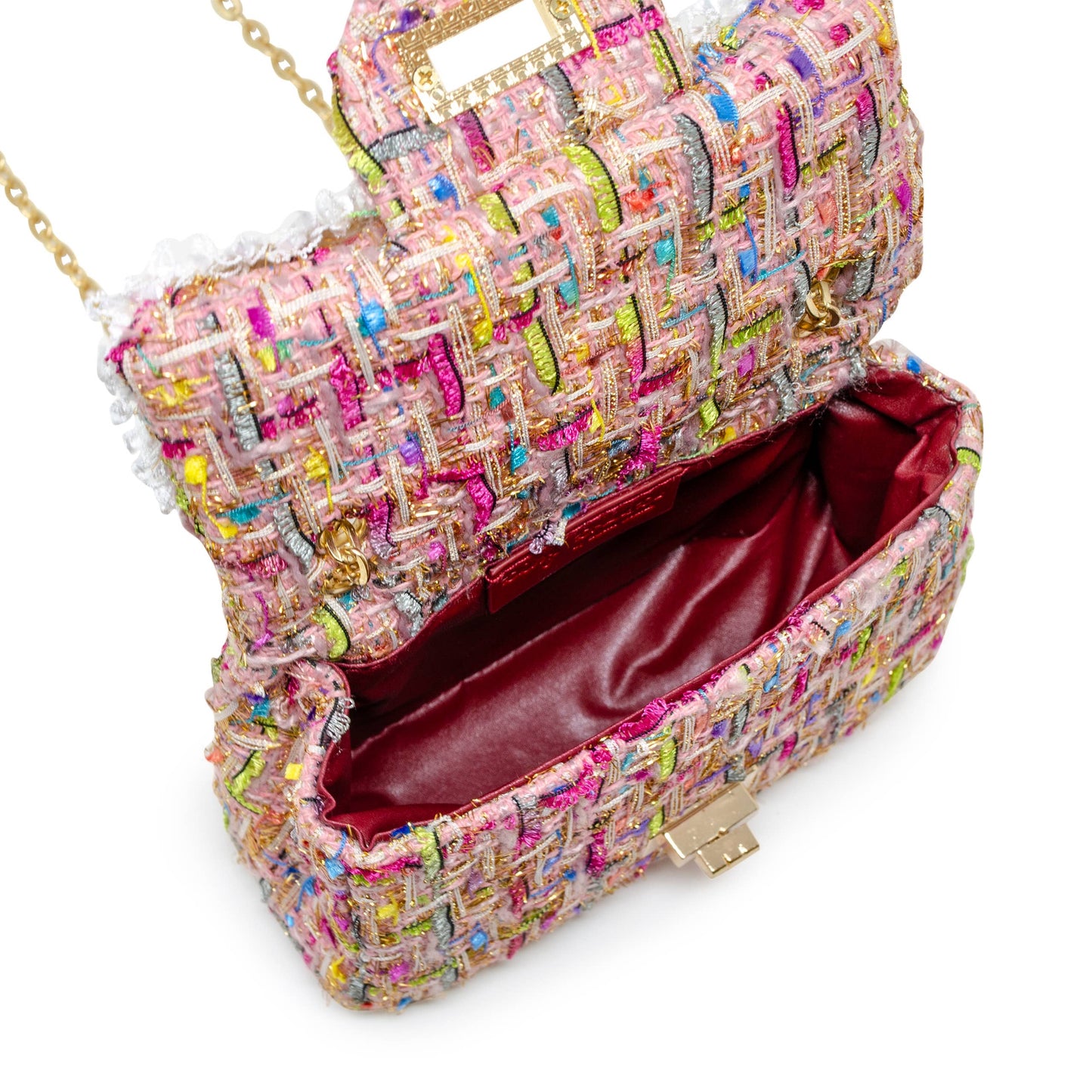 Classic Tweed Handbag with Pearls
