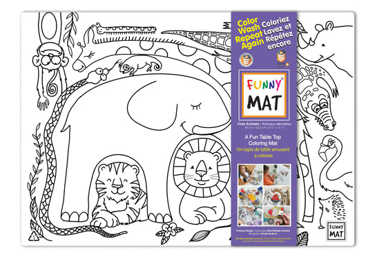 Table top coloring mat, cute animals