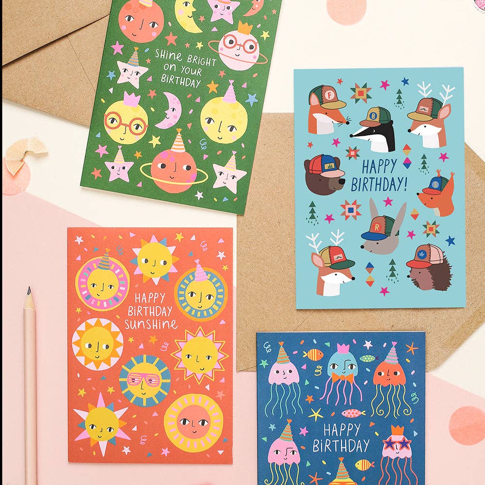 Woodland Truckers Birthday Card