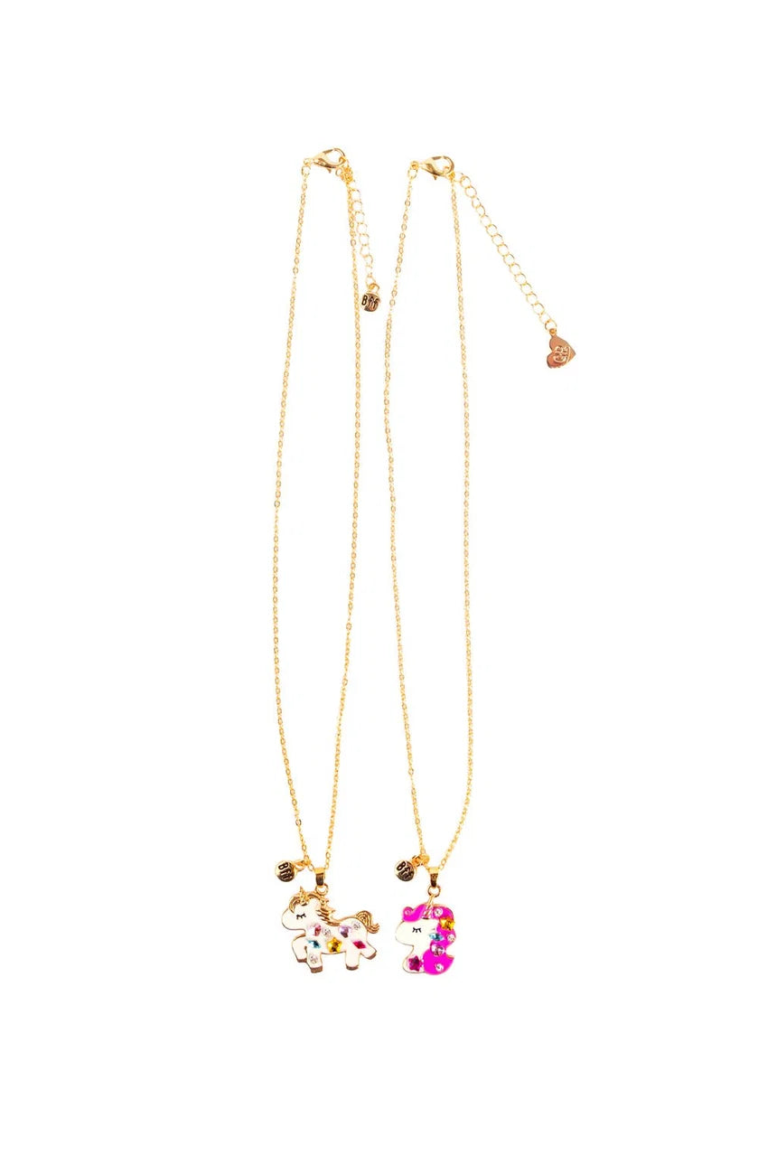 Great Pretenders - Bejewelled Unicorns Tear and Share Necklace