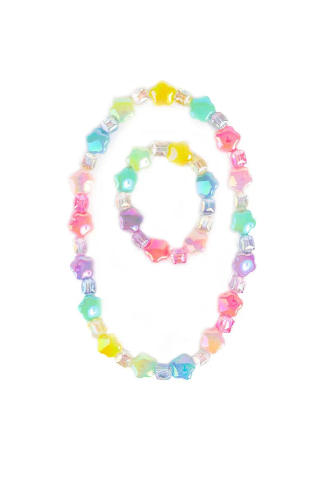 Great Pretenders - Wish Upon a Rainbow Star Necklace & Bracelet Set, 2pc