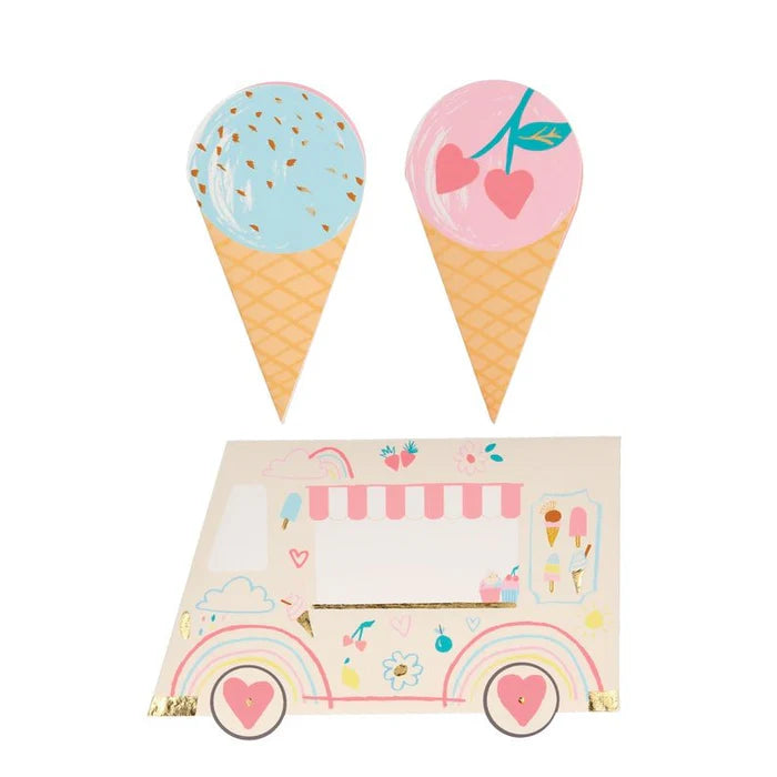 Meri Meri Party Ice Cream Cone Valentine Cards & Friendship Bracelets (12ct)