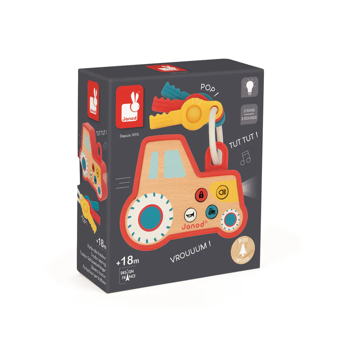 Janod Tractor Key Ring-The Farm